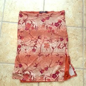 Beautiful lined tropical skirt, burnt oranges